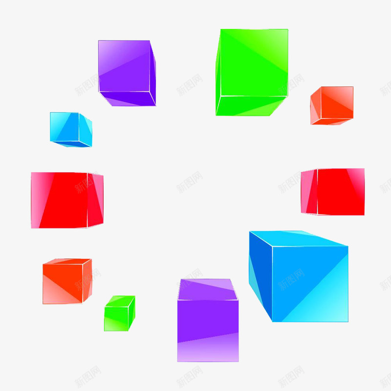立方体插画png免抠素材_新图网 https://ixintu.com 3D设计 几何 动感立方体 彩色 抽象 橙色盒子紫色光泽 灰色 立方体插画 艺术