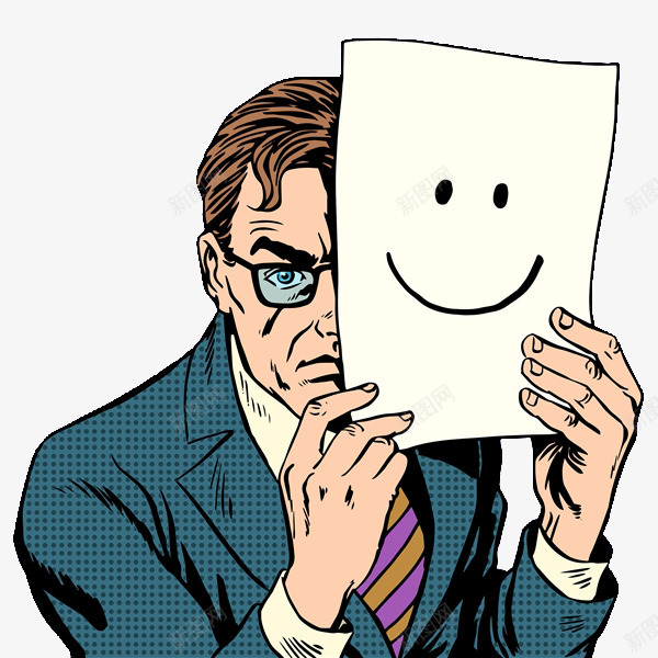 郁闷假装微笑的男子png免抠素材_新图网 https://ixintu.com 卡通手绘 宣传 教育 皱眉 装饰 西装 郁闷的人