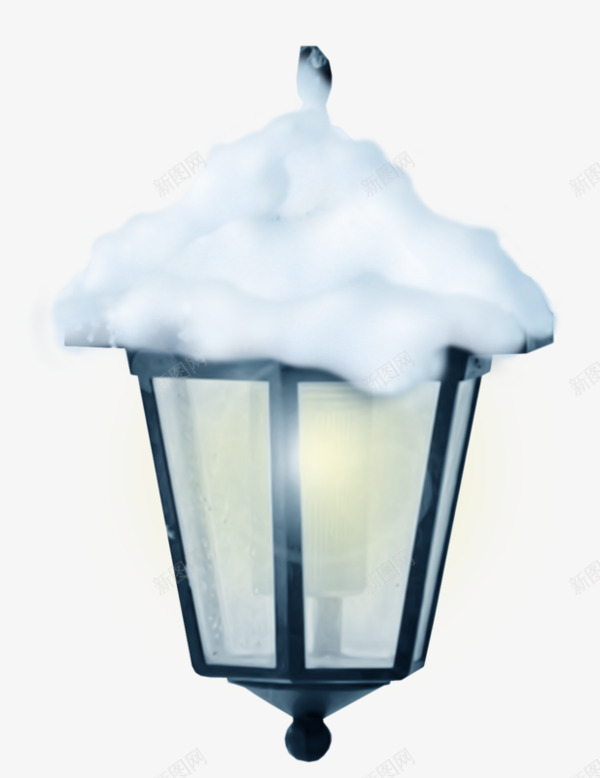 覆雪的路灯png免抠素材_新图网 https://ixintu.com 光芒 照明 积雪 路灯
