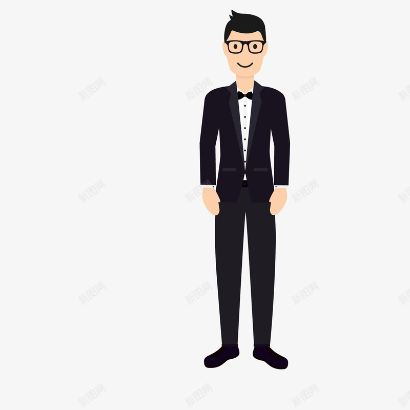 黑西装公司职工职业规划png免抠素材_新图网 https://ixintu.com 公司 职业 职业发展 职工 规划 黑西装