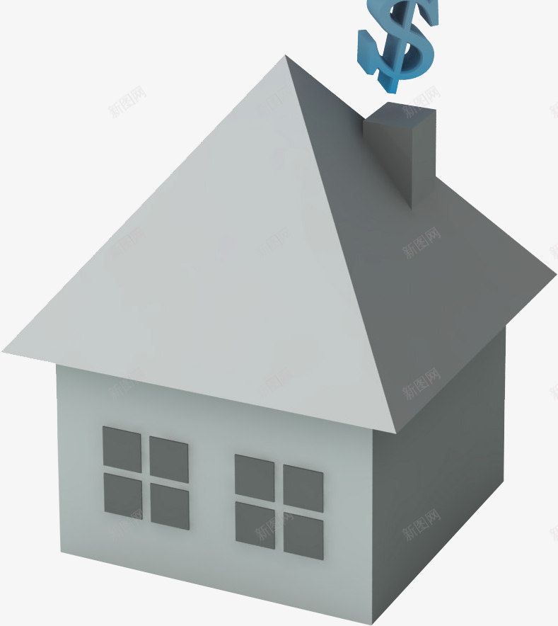 房屋上的金钱标志png免抠素材_新图网 https://ixintu.com PNG素材 房屋 金融 金钱