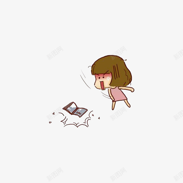摔书的女孩png免抠素材_新图网 https://ixintu.com 书本 卡通 手绘 生气 痛苦 苦恼 苦恼卡通人物 难受 难过