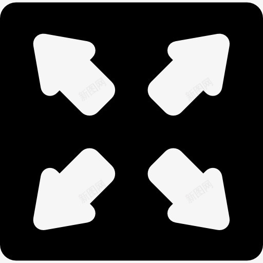 扩大图标png_新图网 https://ixintu.com 全屏 多媒体选项 广场 按钮 箭
