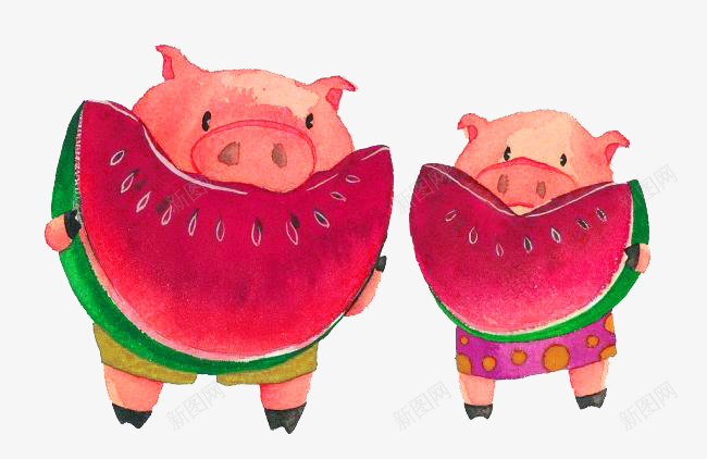 卡通画插画png免抠素材_新图网 https://ixintu.com 两只小猪 动物 动物插画 卡通动物 卡通动物漫画 卡通小猪 卡通情侣 卡通画 吃西瓜的猪 大西瓜 小猪插画 漫画 猪 生物世界 西瓜 陆地动物