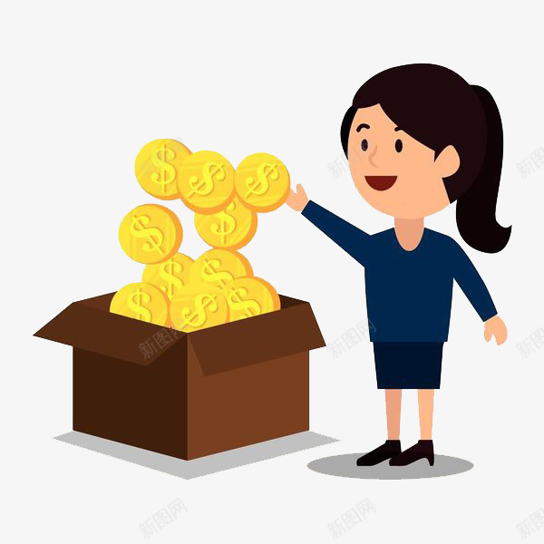 金币箱里的钱png免抠素材_新图网 https://ixintu.com amp 卡通 卡通人物数钱 发钱 散钱 纸币 货币 送钱 金子 金币箱 金钱 钞票 钱 银子