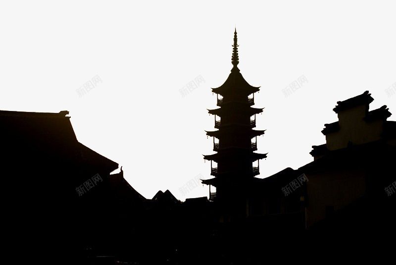 古镇古塔png免抠素材_新图网 https://ixintu.com 中国塔 中国风 历史感 古塔 古镇 古镇剪影 古镇封面 古风 屋檐 建筑 摄影 江南水乡