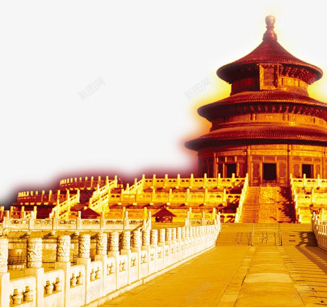 金色天坛png免抠素材_新图网 https://ixintu.com 中国文化 中国风 古迹 天坛 建筑 景区 金碧辉煌