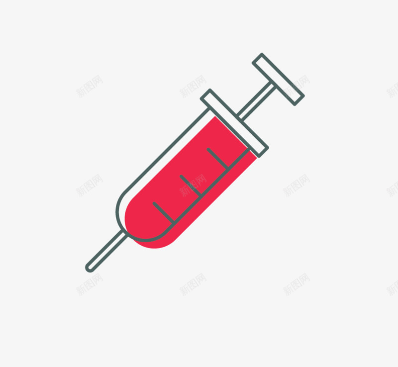 注射针管png免抠素材_新图网 https://ixintu.com 医学用品 卡通 注射 注射器 注射针 红色针管 针头 静脉注射