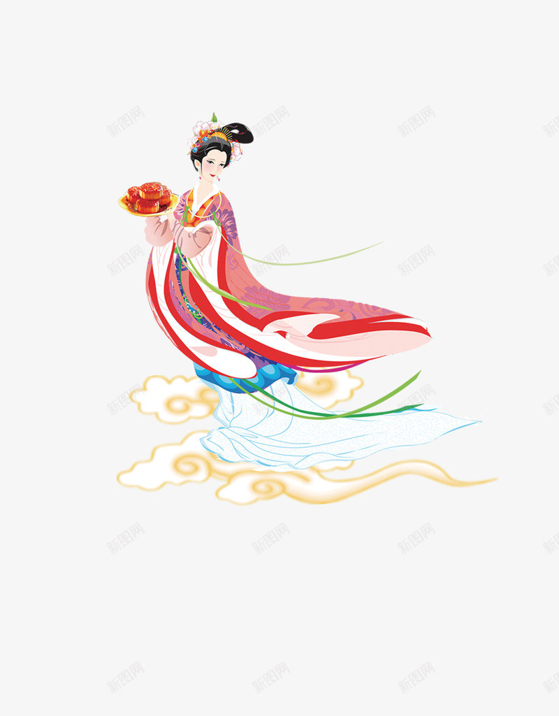 嫦娥奔月png免抠素材_新图网 https://ixintu.com 奔月 嫦娥 端午 节日