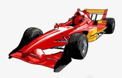 平面设计1手绘卡通红色F1赛车矢量图高清图片