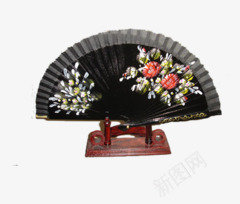扇子黑色扇子装饰png免抠素材_新图网 https://ixintu.com 扇子 装饰 黑色