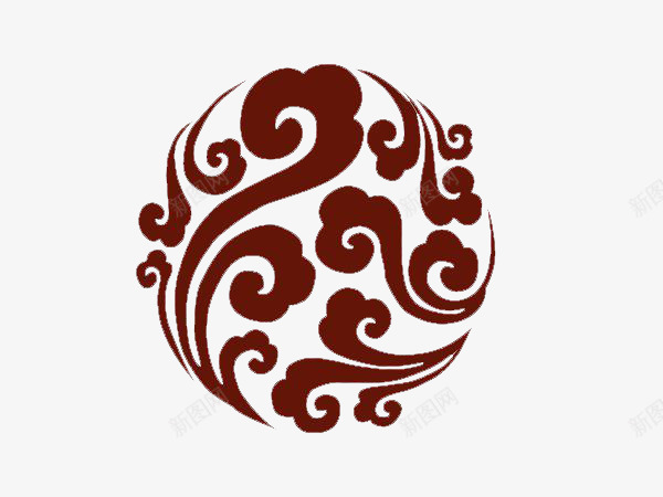 中国复古风圆形云花纹png免抠素材_新图网 https://ixintu.com 中国风 圆形云彩png素材 复古 繁琐花纹 花纹