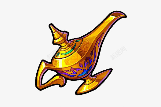 卡通手绘神灯png免抠素材_新图网 https://ixintu.com PNG 一千零一夜 卡通 手绘 插画 灯神 神灯
