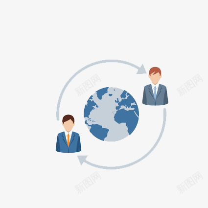 分隔两地的人png免抠素材_新图网 https://ixintu.com 公司 公司员工 员工风采 商业 地球 金融