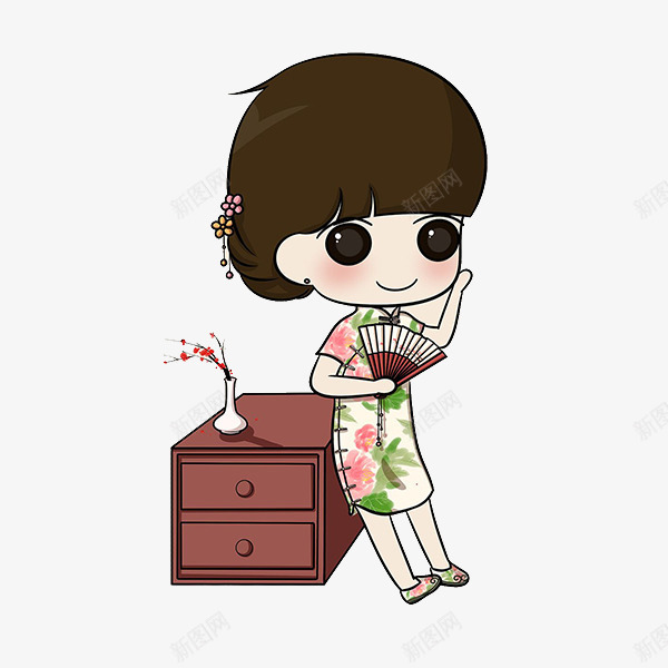 穿旗袍的小希png免抠素材_新图网 https://ixintu.com 卡通旗袍 女性扇子 小希 手绘卡通人物 拿着小扇子的人 旗袍 民国旗袍 穿旗袍女人拿着扇子 穿着旗袍的卡通人物