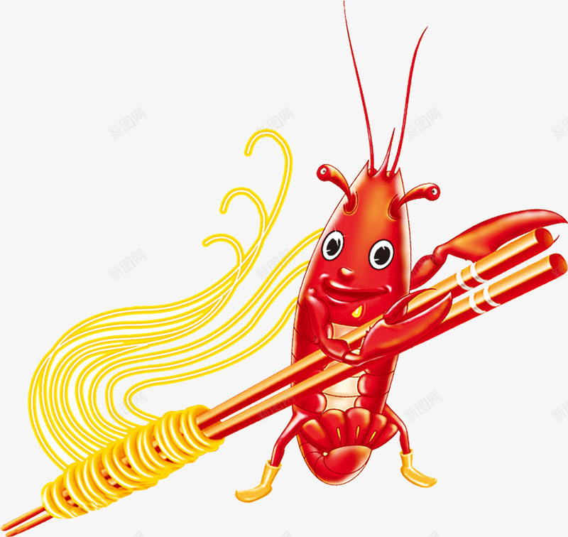 小龙虾png免抠素材_新图网 https://ixintu.com 小龙虾 海产 海鲜 虾类 面条 龙虾