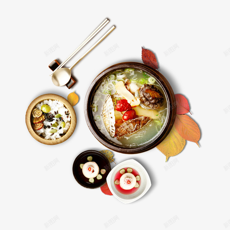 黑色砂锅里的美食png免抠素材_新图网 https://ixintu.com 勺子 海鲜面 白色的盘子 的美食 砂锅里 黑色 龙虾面