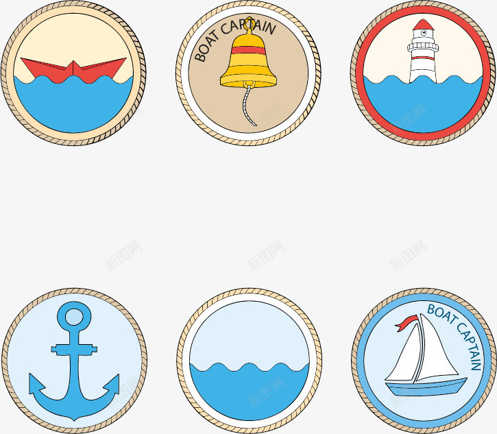 海航标志图标png_新图网 https://ixintu.com 免扣png素材 免费png素材 图标设计 小船 扁平化 船锚