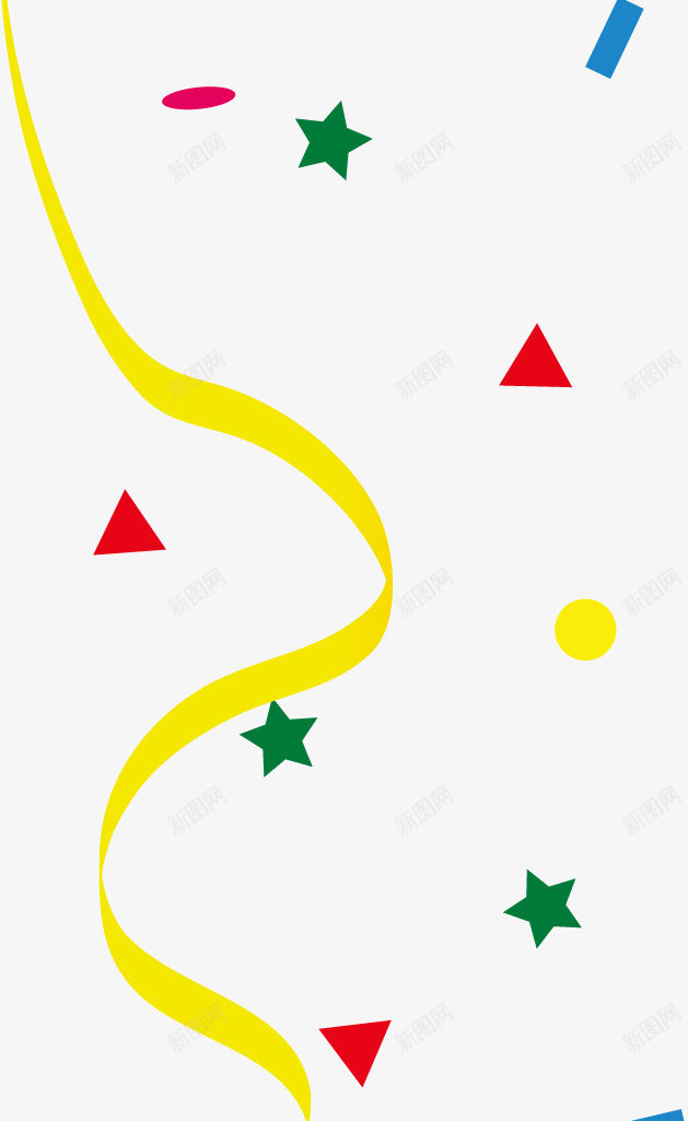 黄色彩带png免抠素材_新图网 https://ixintu.com 喷射彩带 彩带 漂浮彩带 缤纷 节日彩带 金色彩带 黄色