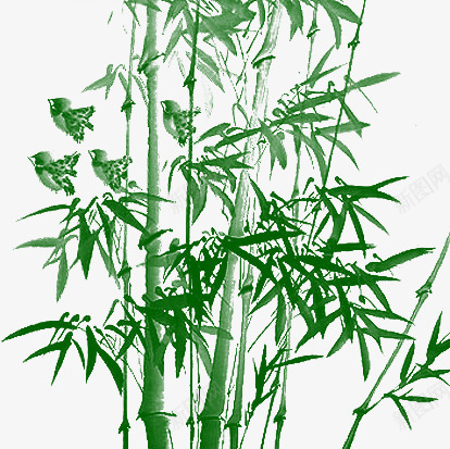 绿荫竹林png免抠素材_新图网 https://ixintu.com 枝繁叶茂 竹林 绿荫 飞鸟