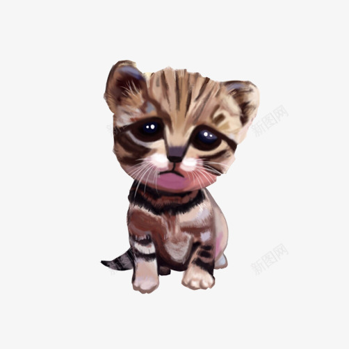 手绘可爱猫咪片png免抠素材_新图网 https://ixintu.com 可爱小猫 大眼睛 小猫 水彩画 萌萌哒