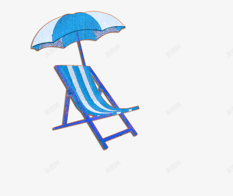 卡通遮阳伞和躺椅夏天png免抠素材_新图网 https://ixintu.com 凉伞 卡通 坐躺椅子 夏天 躺椅 遮阳伞