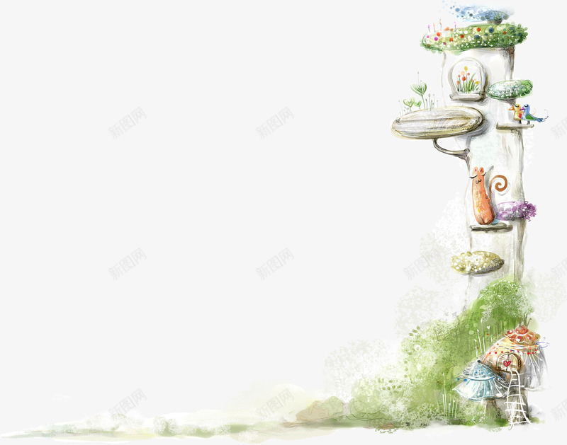 可爱手绘卡通小楼房png免抠素材_新图网 https://ixintu.com 卡通房子 可爱小屋 可爱手绘建筑 小房子