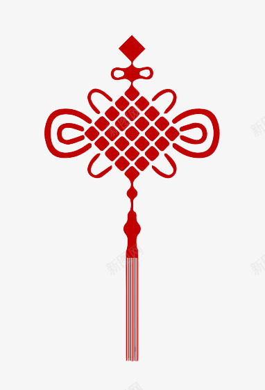 红色中国结png免抠素材_新图网 https://ixintu.com 中国结 同心结 扁平 红色 节日 过年