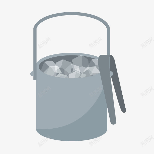 卡通酒吧冰桶png免抠素材_新图网 https://ixintu.com 卡通冰桶 灰色铁桶 酒吧冰桶 酒吧摆设