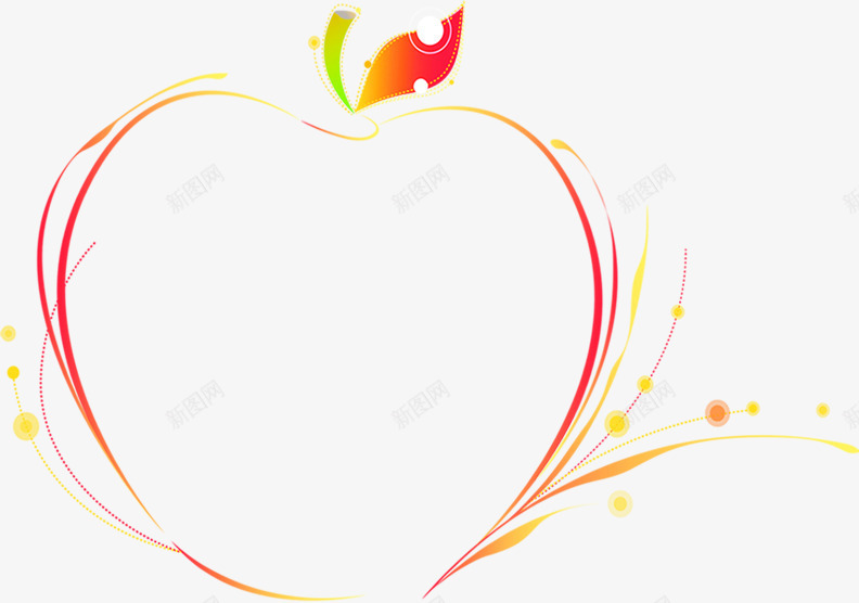 手绘粉色线条爱心相框png免抠素材_新图网 https://ixintu.com 爱心 粉色 线条