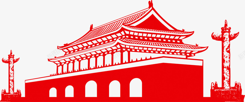 天安门剪影png免抠素材_新图网 https://ixintu.com 剪影 北京 北京插画 城楼 天安门 首都