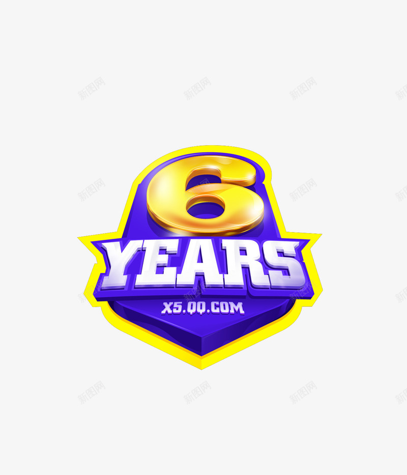 6周年图标png_新图网 https://ixintu.com 6周年 图标 蓝 黄