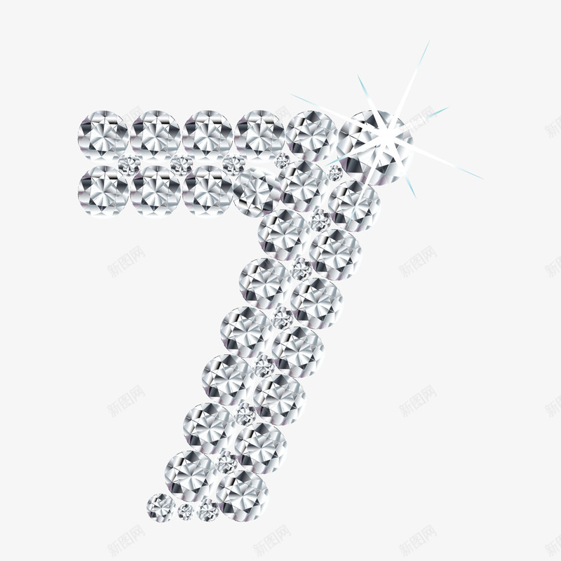 钻石数字7png免抠素材_新图网 https://ixintu.com 钻石数字7