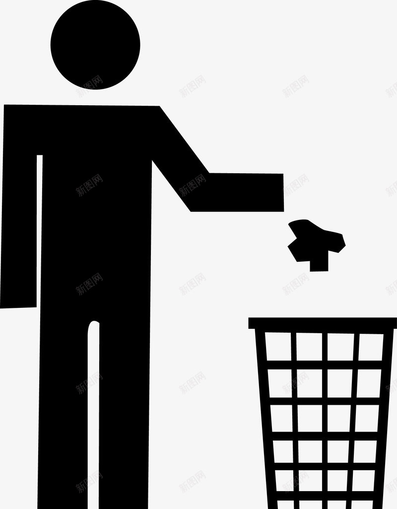 把垃圾丢到垃圾桶图标png_新图网 https://ixintu.com 低能耗 可再生能源 可回收 回收利用 图标 垃圾桶 环保 生态标志 绿叶 绿色 绿色环保