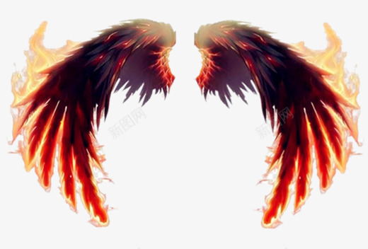 火焰翅膀卡通翅膀png免抠素材_新图网 https://ixintu.com 卡通 火焰 火焰喷射 翅膀