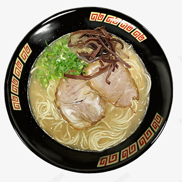 手绘日本美食牛肉面png免抠素材_新图网 https://ixintu.com 手绘 日本 牛肉面 美食 葱花