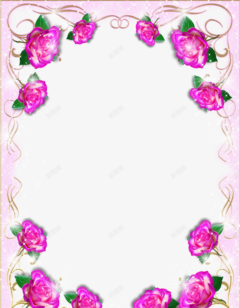 花样相框psd免抠素材_新图网 https://ixintu.com 叶子 底纹边框 花朵 边框相框
