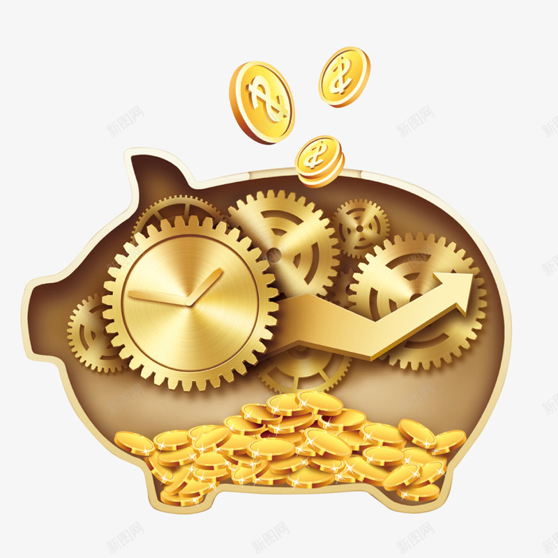 金融png免抠素材_新图网 https://ixintu.com 投资 猪形状 理财 财富 金币 金融商业 金融投资 金融海报 金融设计 金融货币