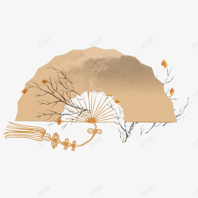 唯美中国古风扇海报背景装饰psd免抠素材_新图网 https://ixintu.com 中国风 古风 唯美 古风扇 海报背景装饰 元素 免费下载 折扇 海报背景设计