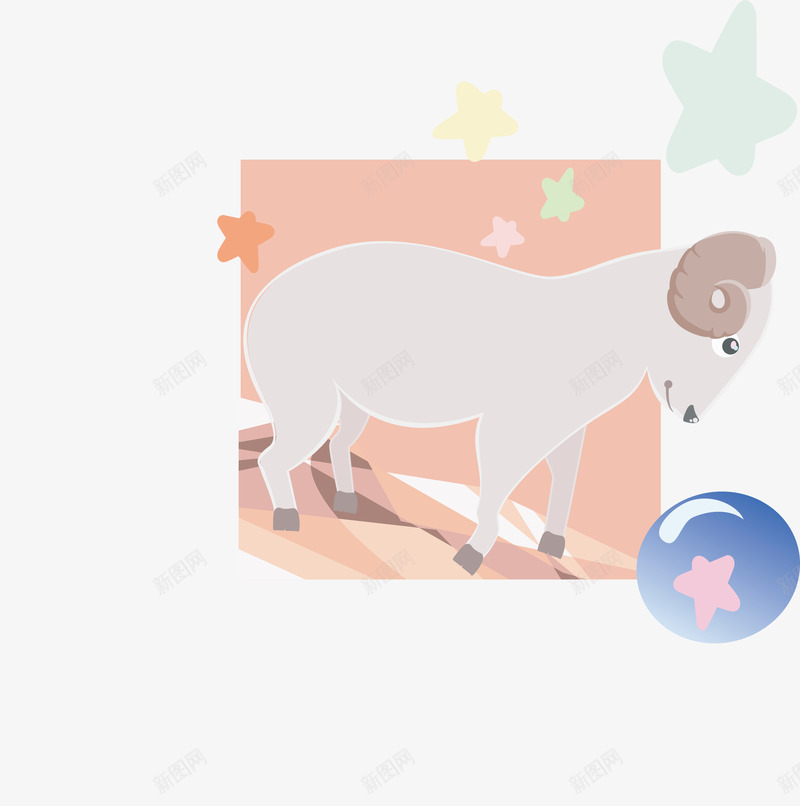 白羊星座矢量图图标ai_新图网 https://ixintu.com 12星座卡通 12星座矢量图 十二星座 星座图标 星座背景 白羊星座 矢量图