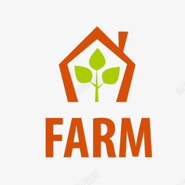 卡通扁平化房子农场logo图标图标