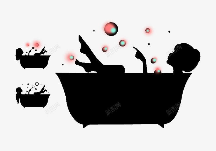 美女泡泡浴png免抠素材_新图网 https://ixintu.com 女生 沐浴 沐浴图 泡沫 泡泡 泡泡浴 泡澡 黑色