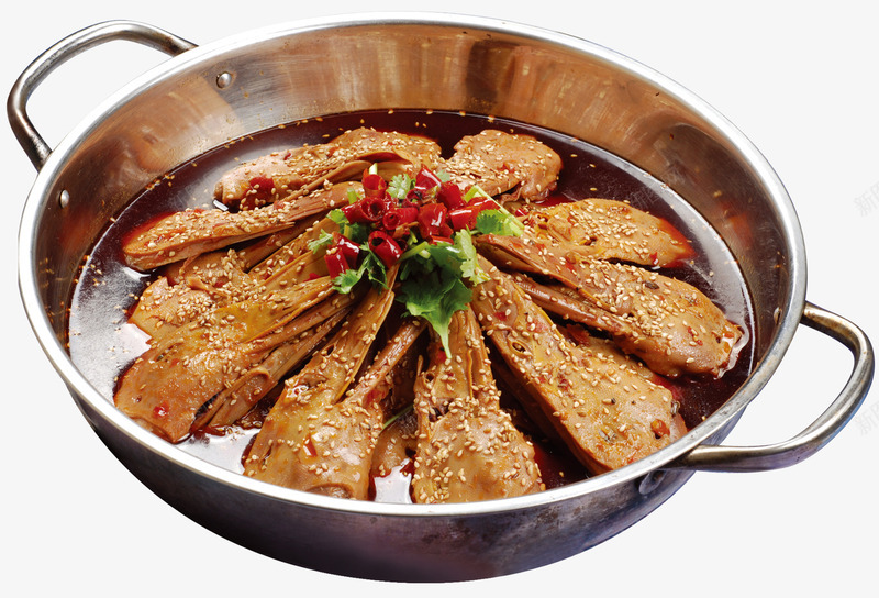 干锅鸭头png免抠素材_新图网 https://ixintu.com 产品实物 干锅鸭头 美食 餐饮 鸭子