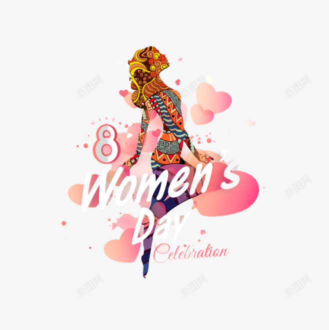 抽象女人形象png免抠素材_新图网 https://ixintu.com 女人 女王 女王节 妇女节素材 彩色 手绘