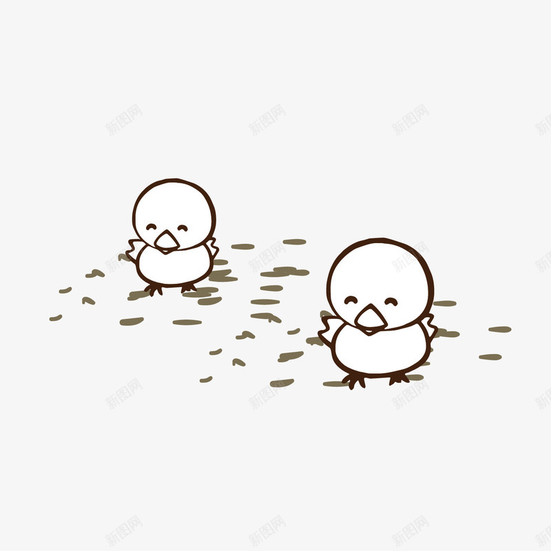 小鸡简笔画矢量图ai免抠素材_新图网 https://ixintu.com 动物 卡通设计 小鸡 小鸡啄米 平面设计 手绘小鸡 简笔画 矢量图