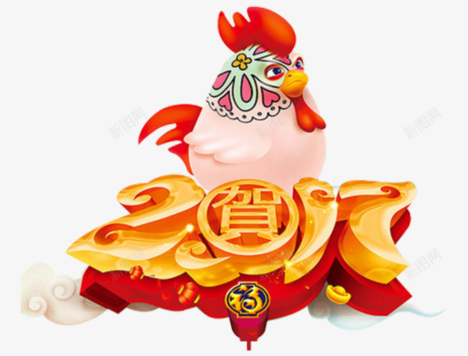 鸡年贺新春节日装饰元素png免抠素材_新图网 https://ixintu.com 新年 新春 节日 装饰元素 贺新春 鸡年