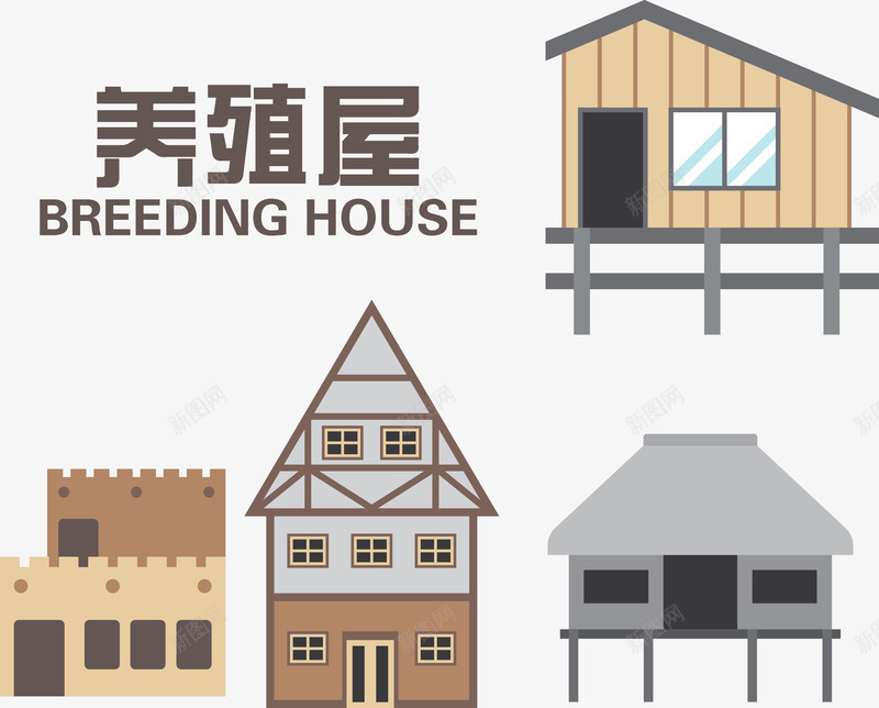 养殖鸡舍png免抠素材_新图网 https://ixintu.com 农场 大棚 房屋 扁平化 生态农庄
