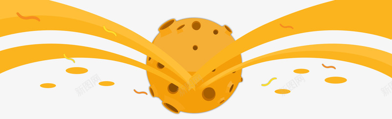 橙色卡通星球线条png免抠素材_新图网 https://ixintu.com 卡通星球 橙色 海报 线条 背景
