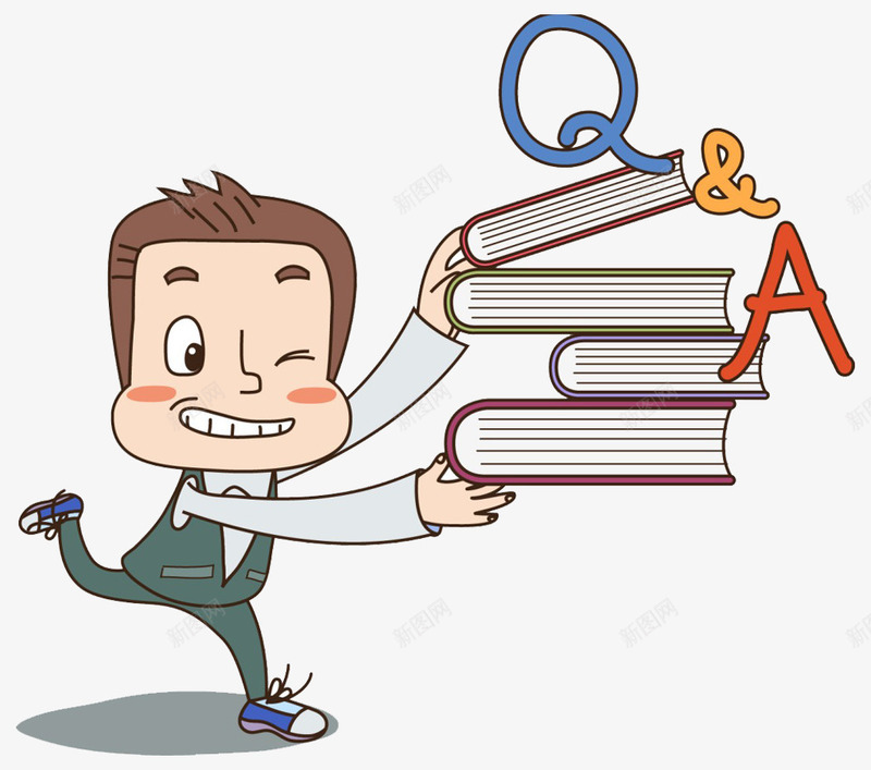 拿书的孩子png免抠素材_新图网 https://ixintu.com 书本 卡通 奔跑 孩子 手绘