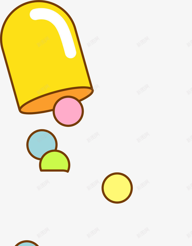 手绘药丸png免抠素材_新图网 https://ixintu.com 医药 手绘 药丸
